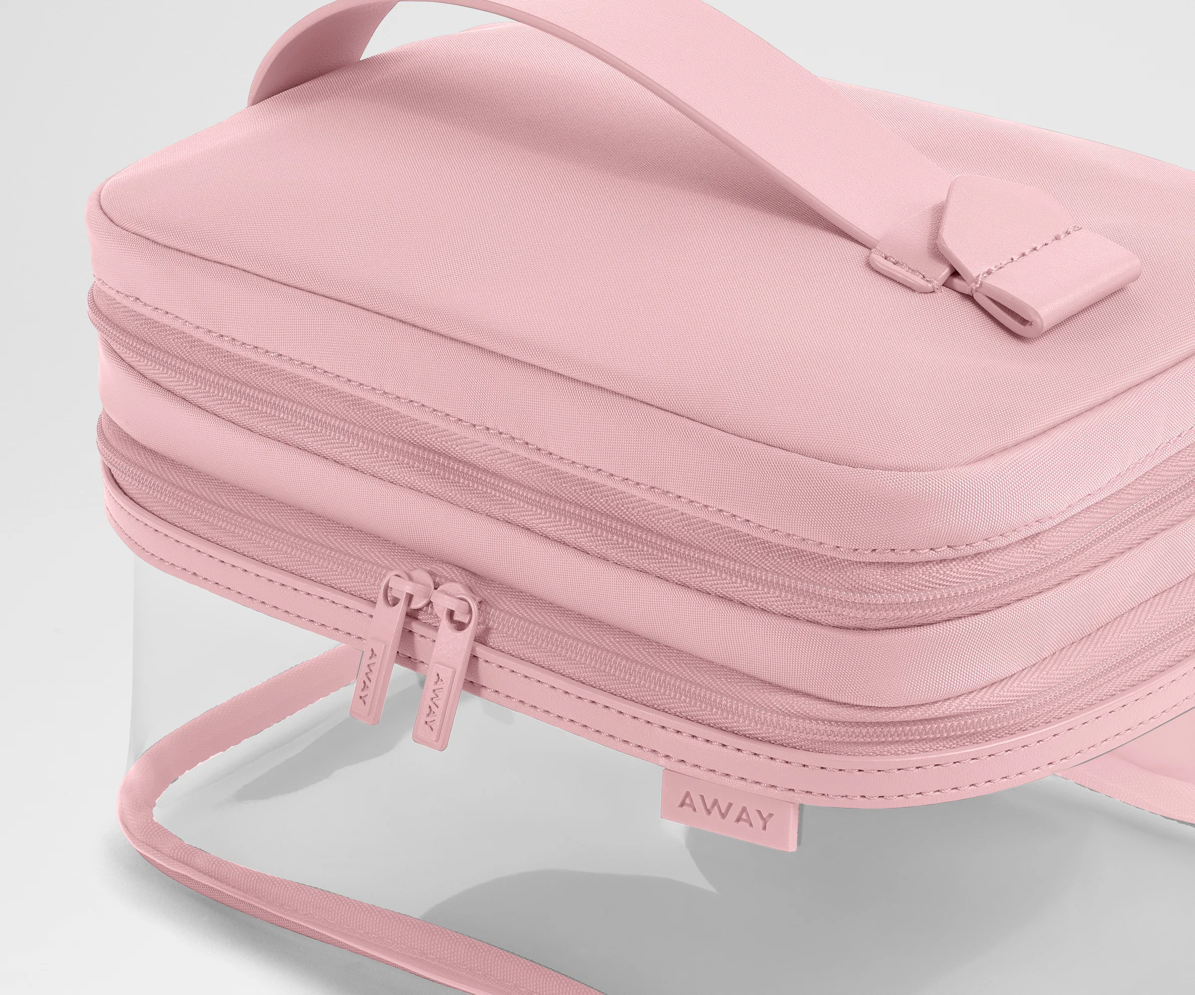 Clear Cosmetic Case in Blush Pink - Image 4