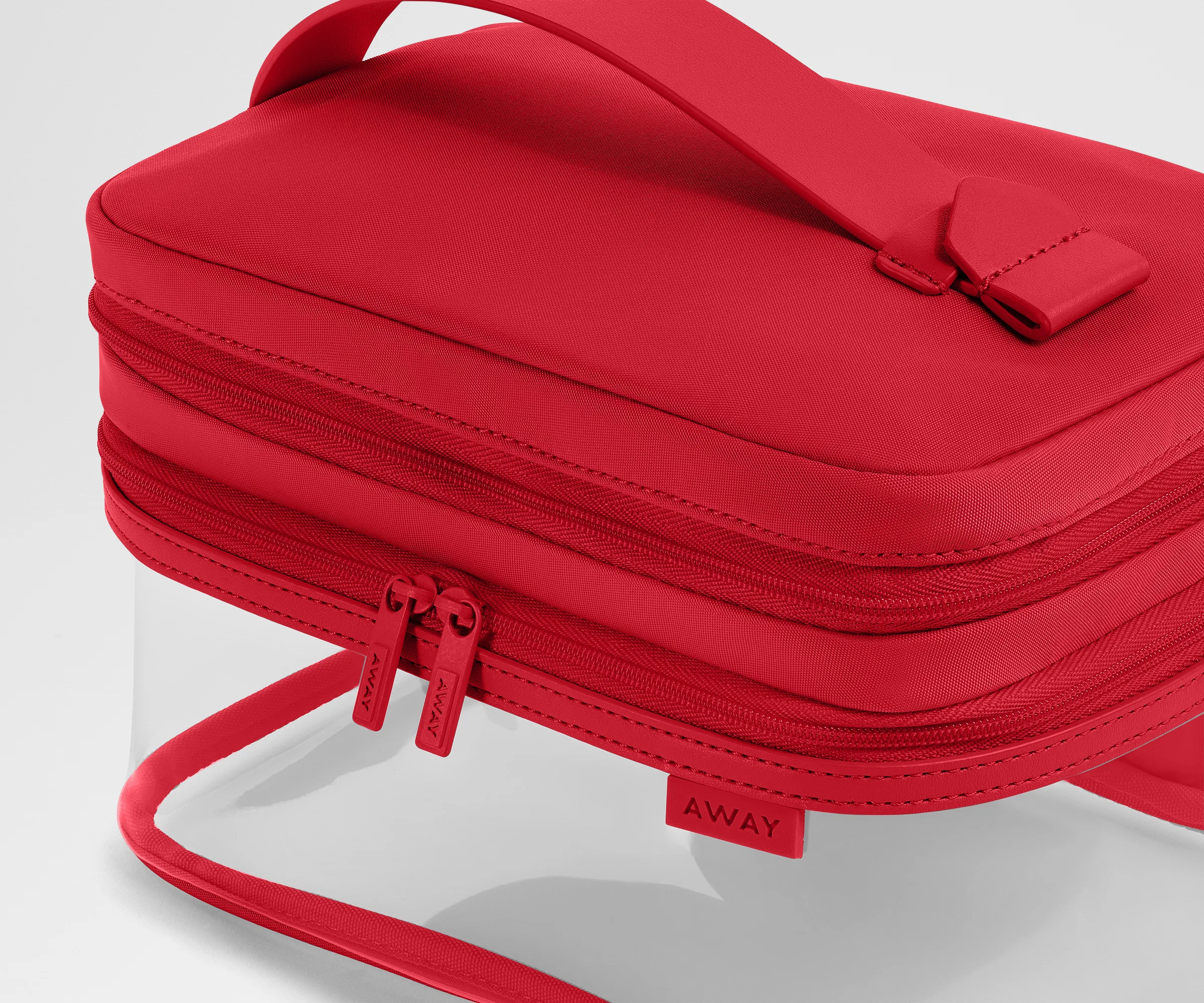 Clear Cosmetic Case in Cherry Red - Image 4