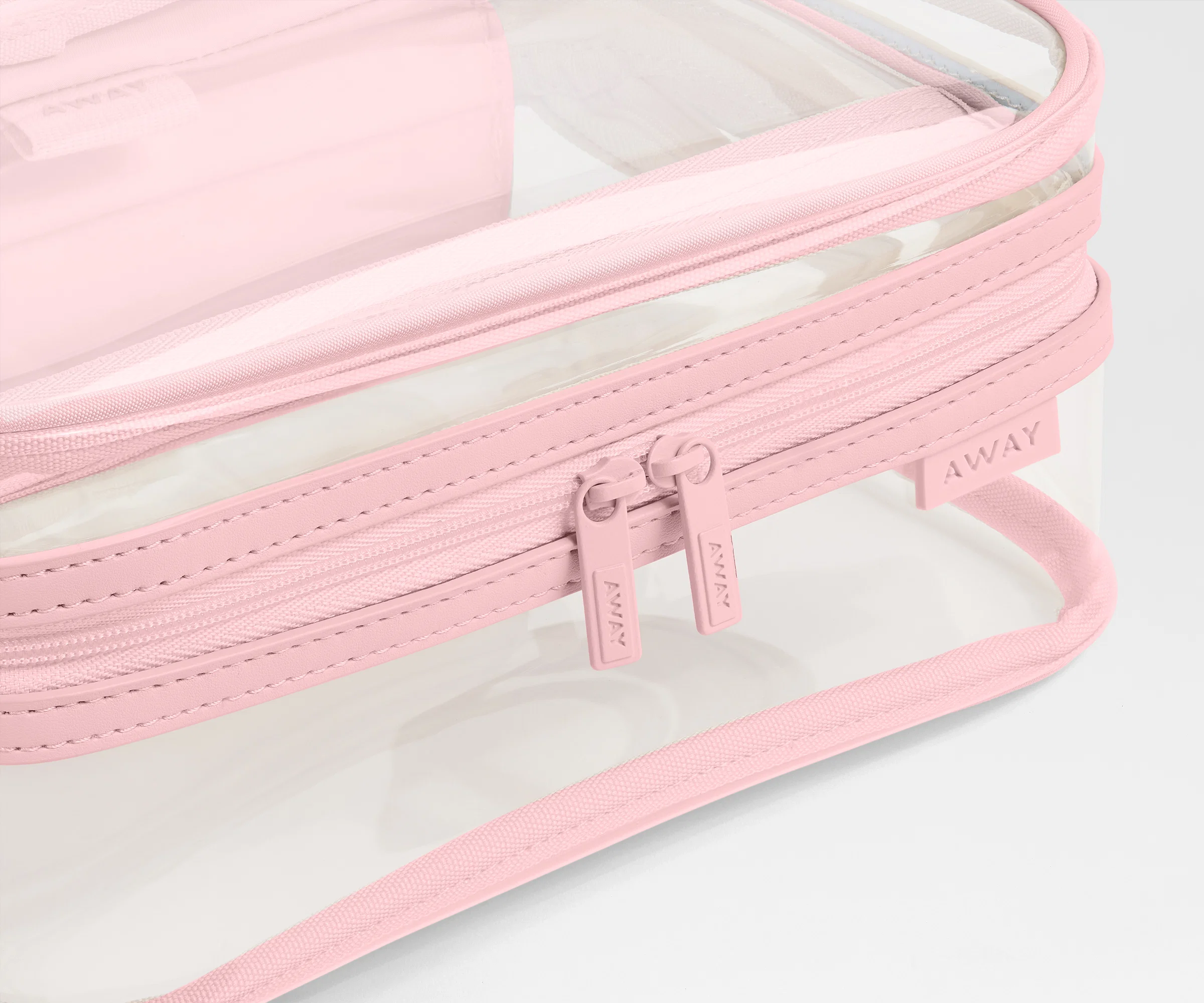Clear Toiletry Bag in Blush Pink - Image 3