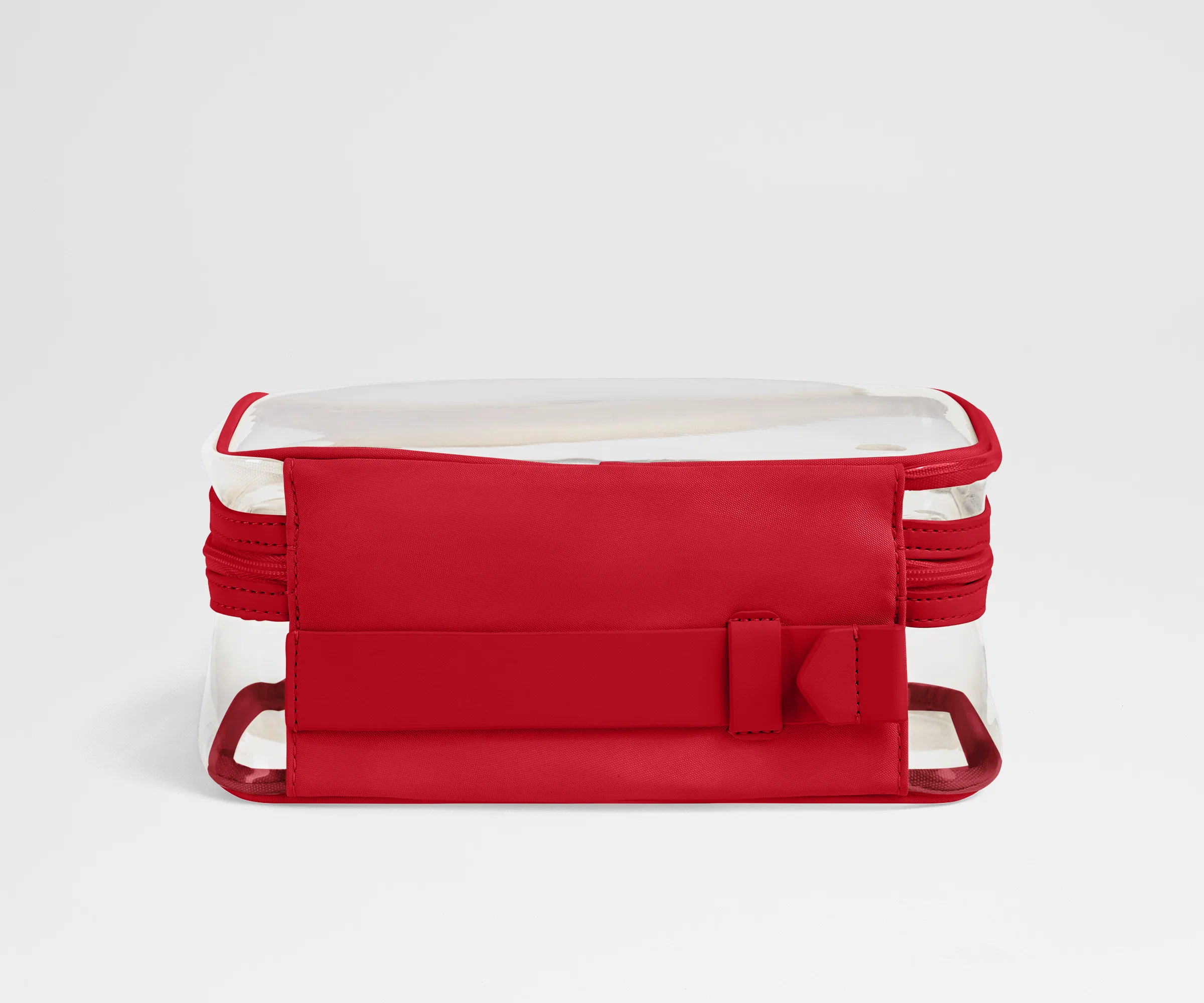 Clear Toiletry Bag in Cherry Red - Image 4
