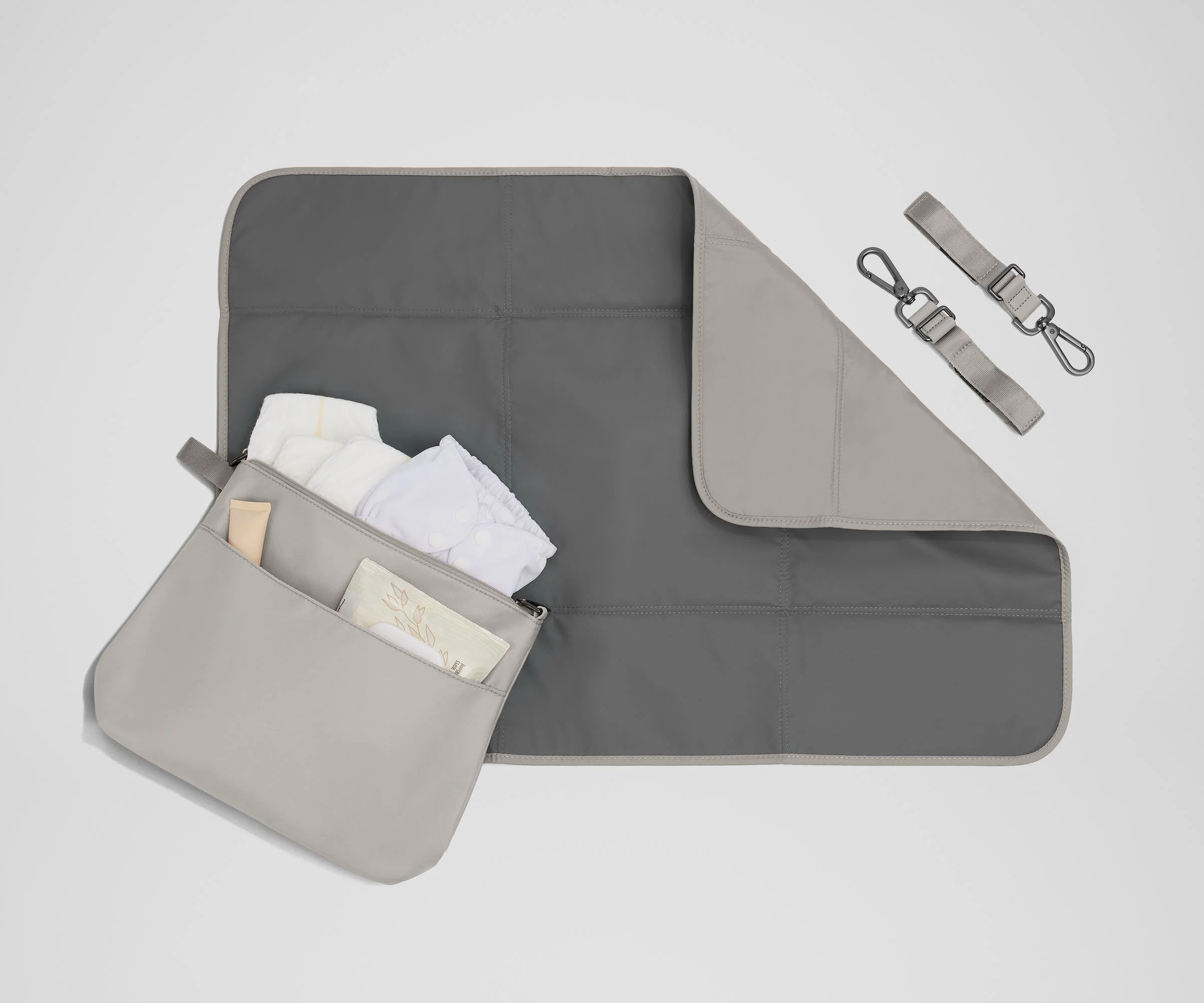 The Double Diaper Tote in Cloud Gray - Image 9
