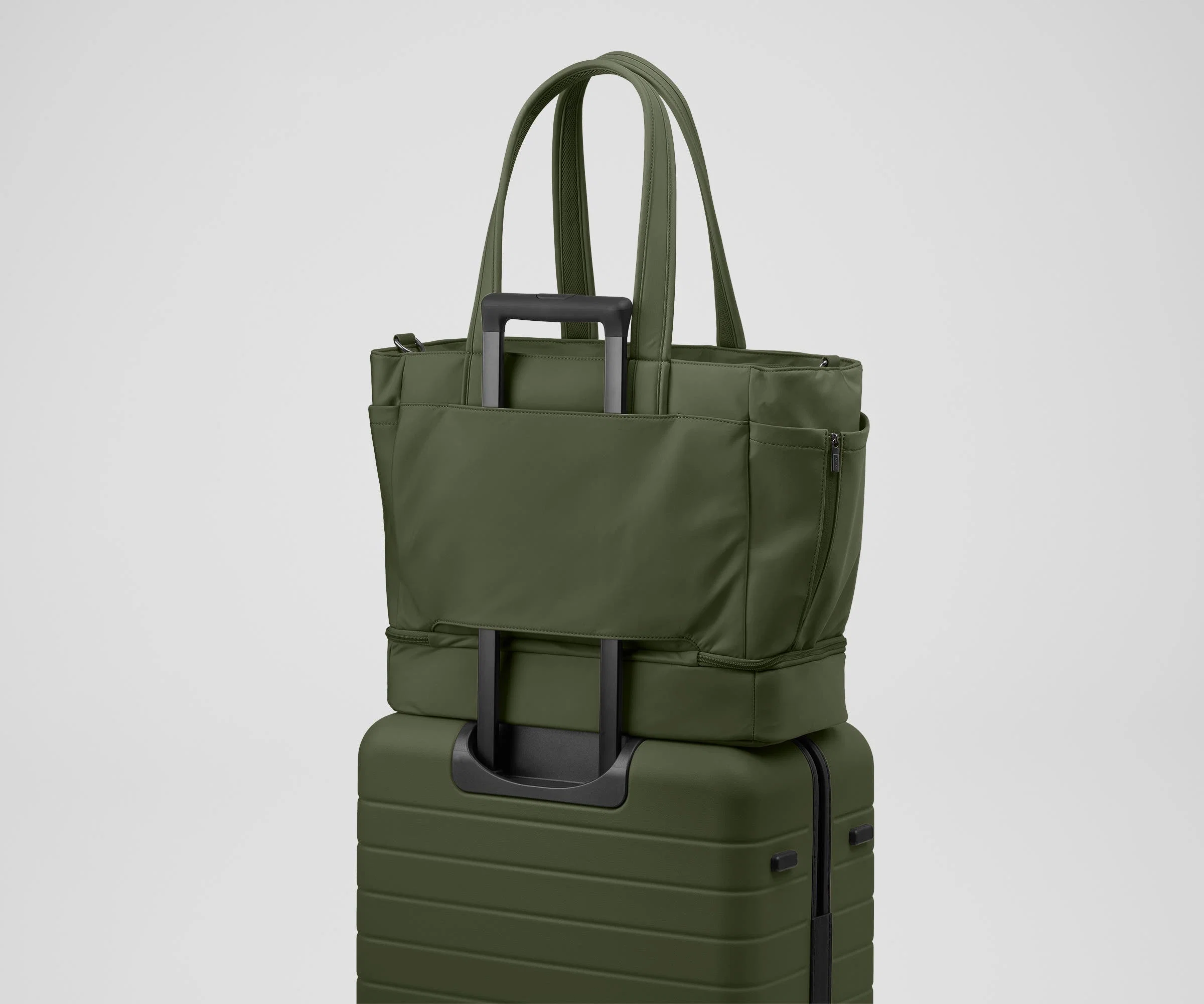 The Double Diaper Tote in Olive Green - Image 11
