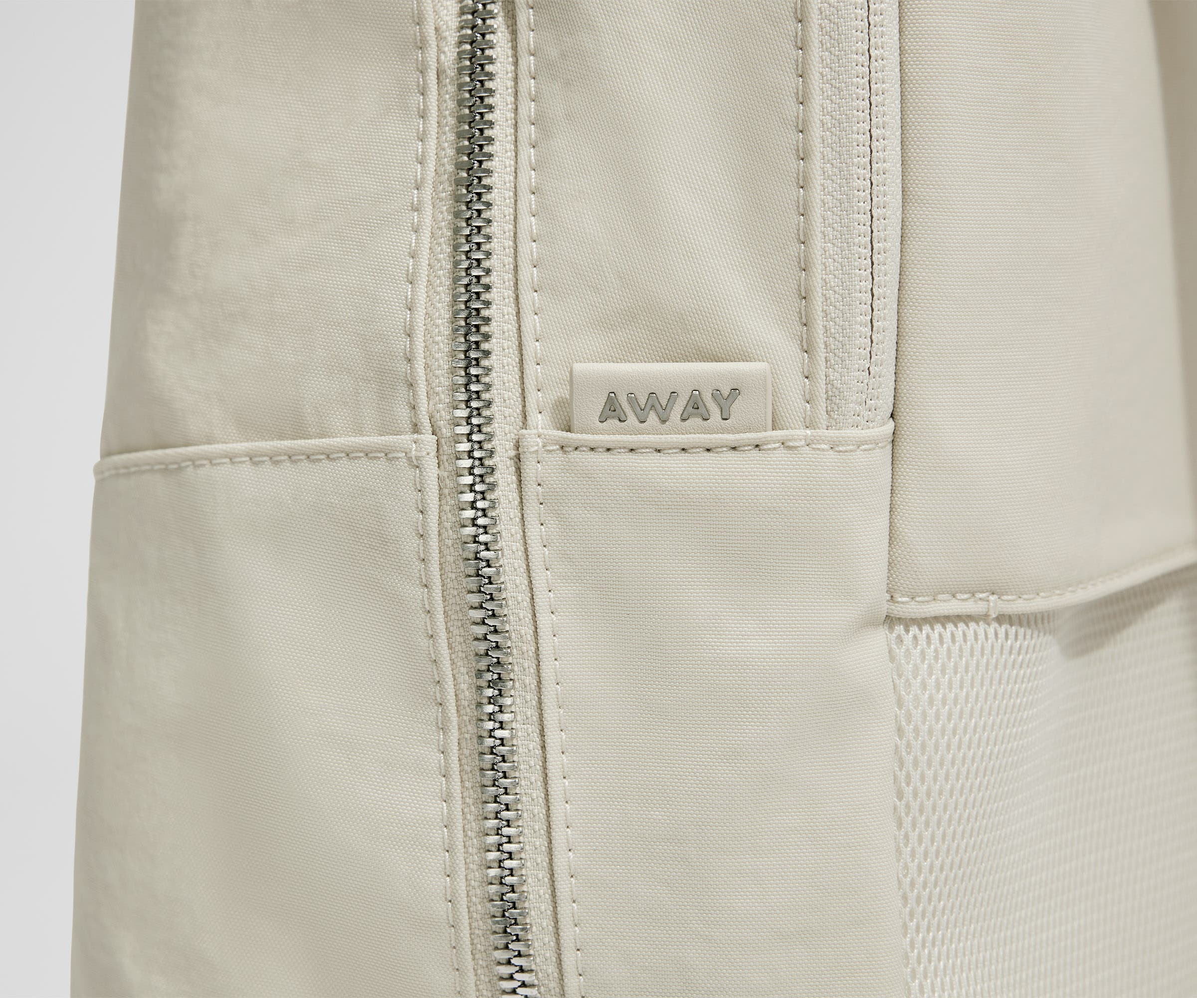 The Everywhere Zip Backpack in Salt White Textured Nylon - Image 7