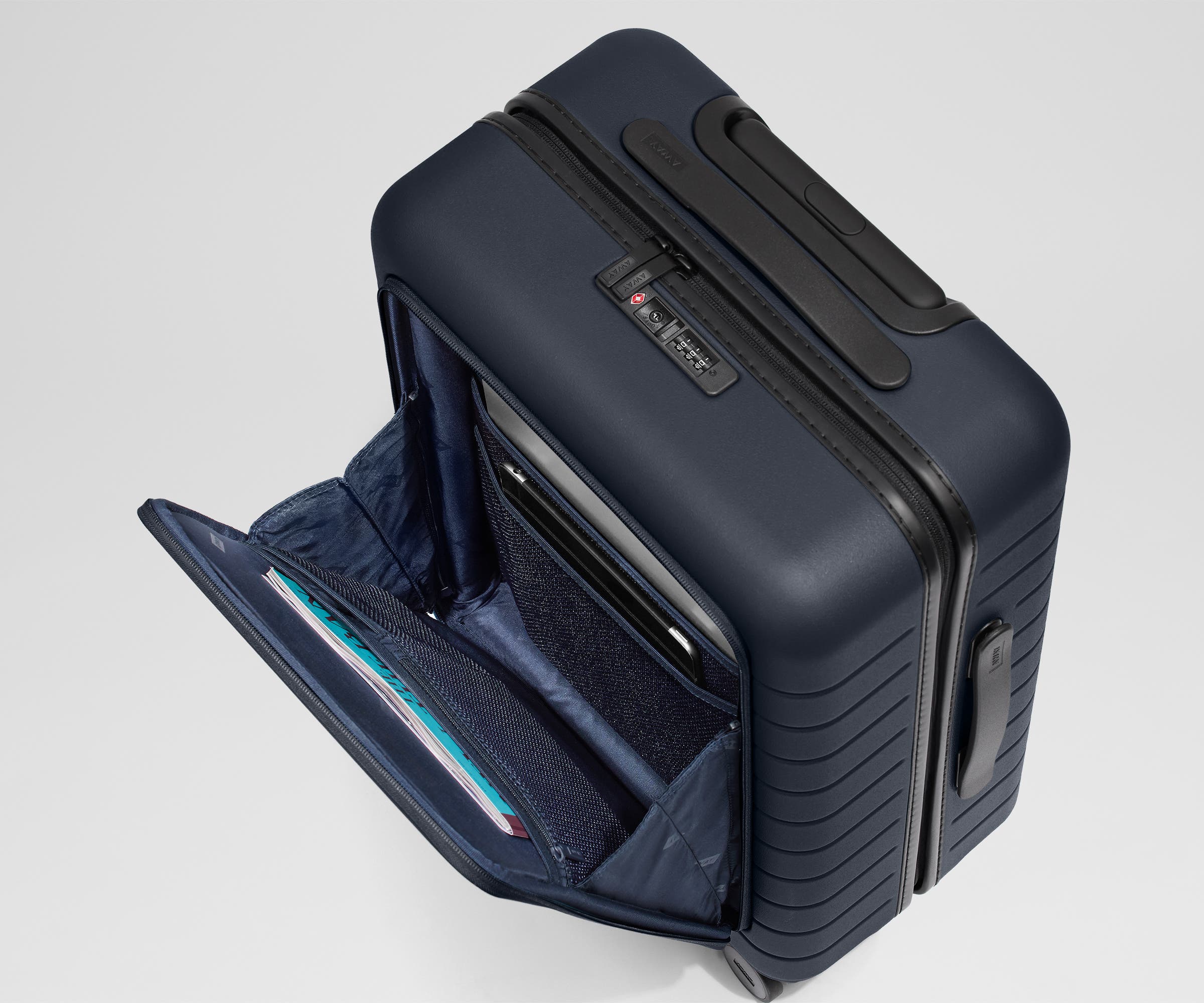 The Executive Bigger Carry-On in Navy Blue - Image 7