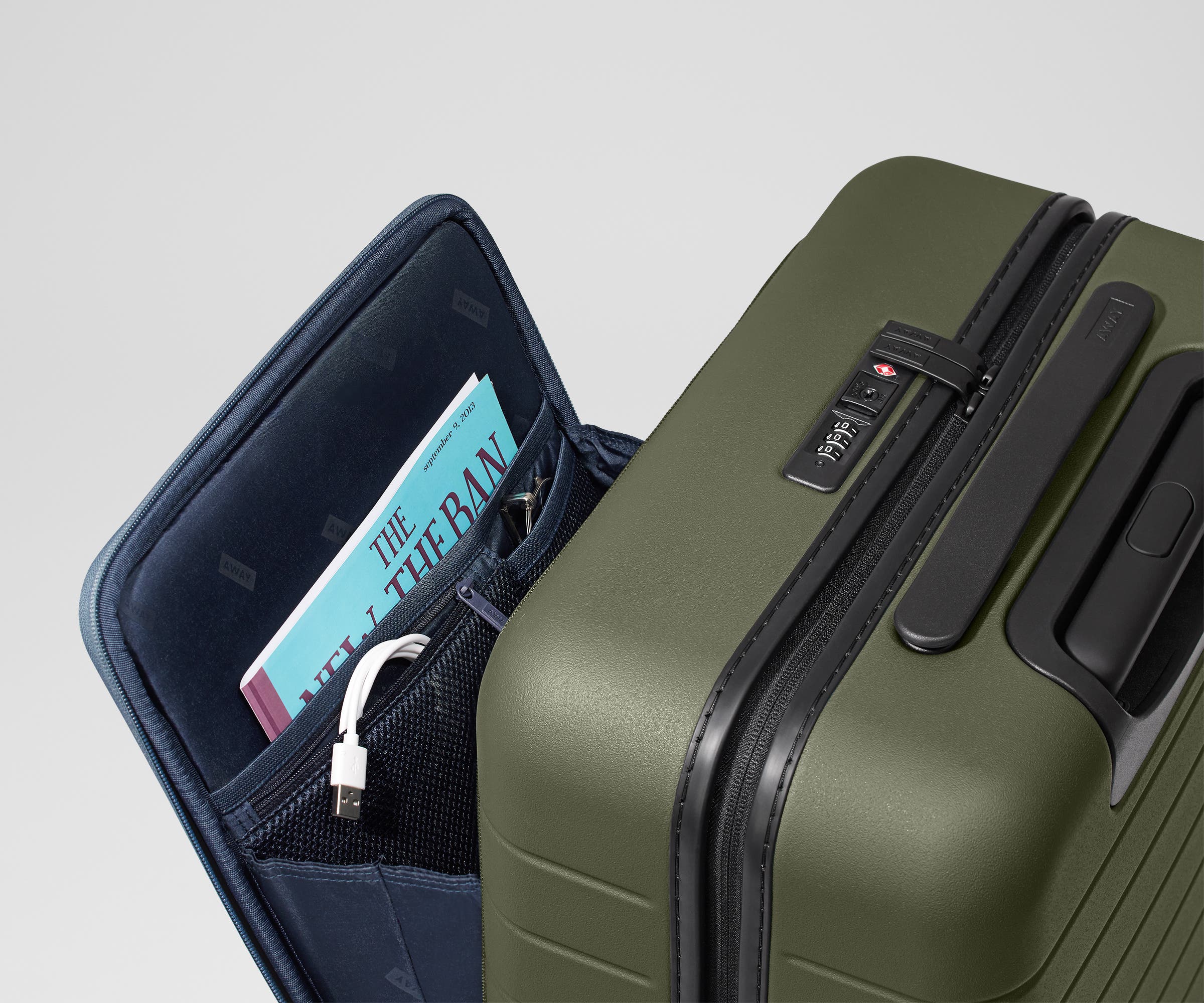 The Executive Bigger Carry-On in Olive Green - Image 6