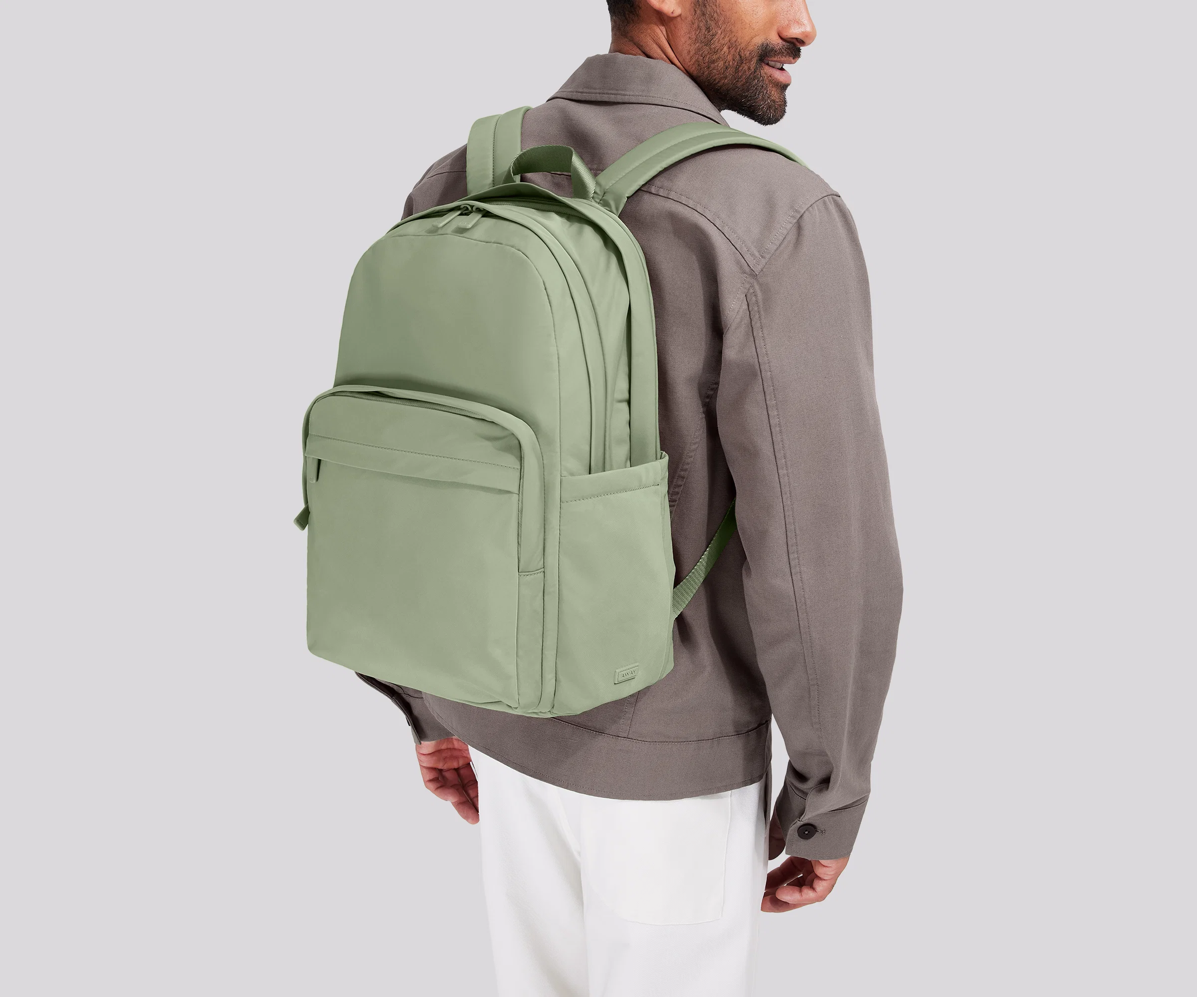 Large Featherlight Backpack in Sage Green - Image 2
