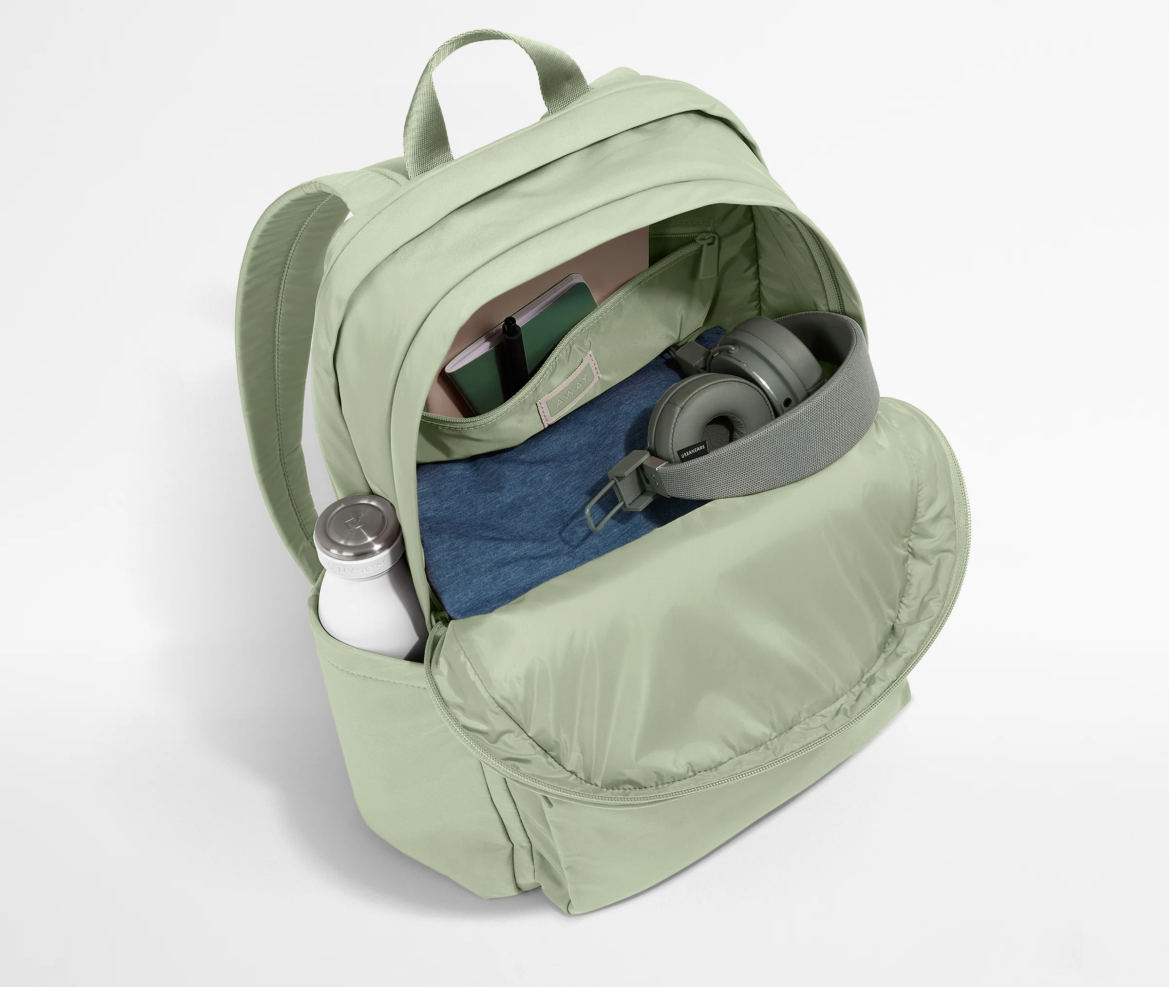 Large Featherlight Backpack in Sage Green - Image 5
