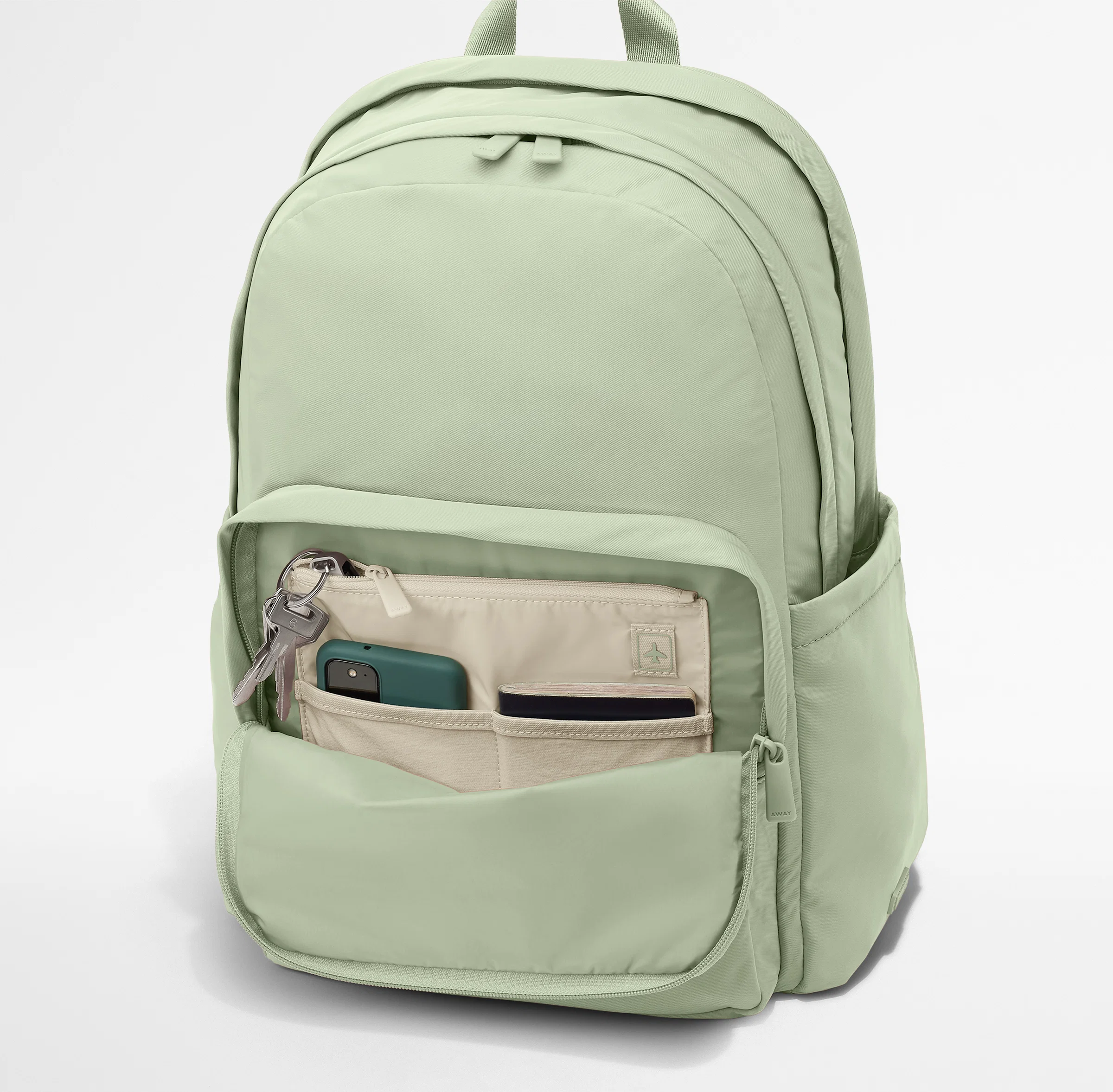 Large Featherlight Backpack in Sage Green - Image 6