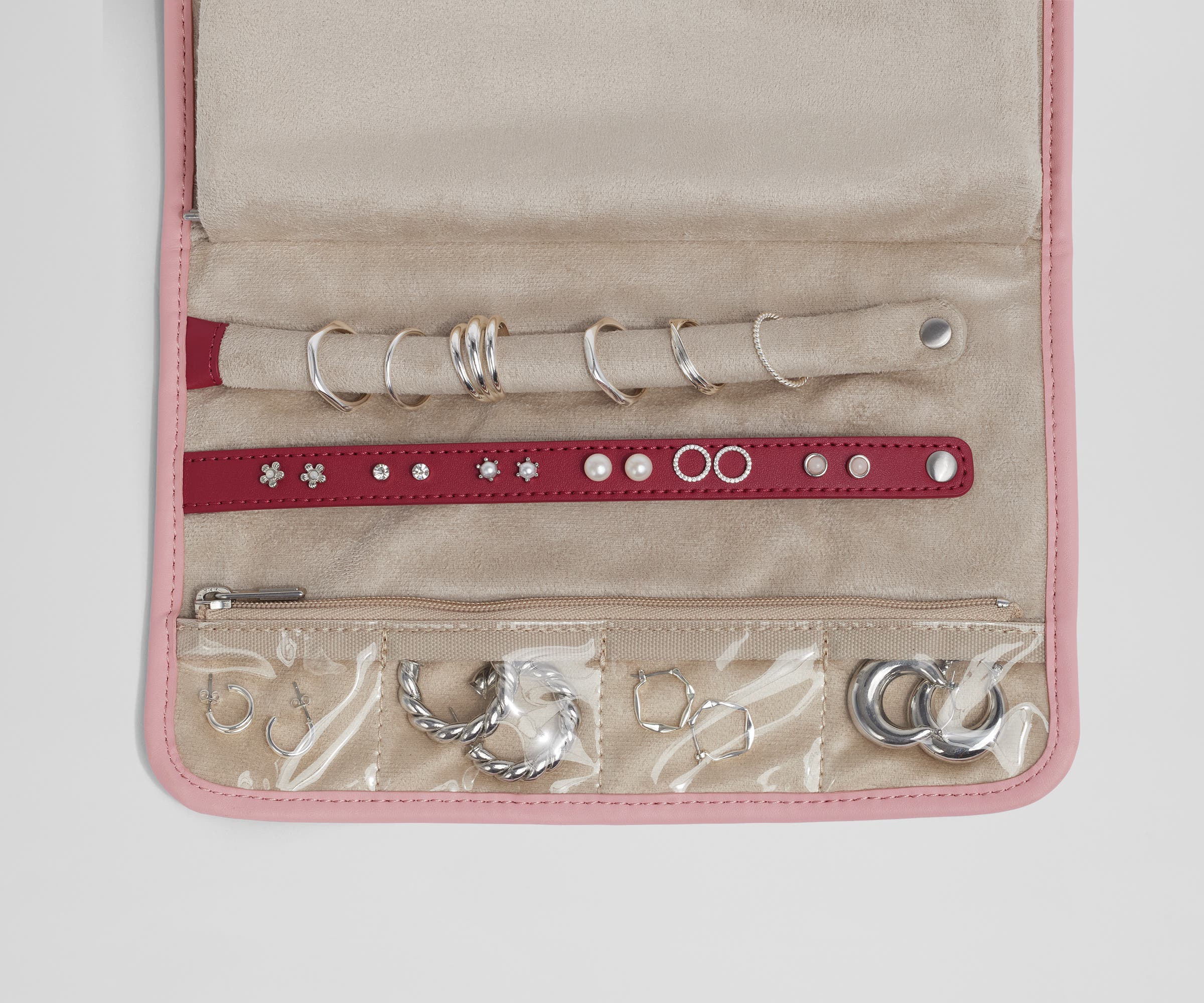 Hanging Jewelry Organizer in Flamingo Pink - Image 3