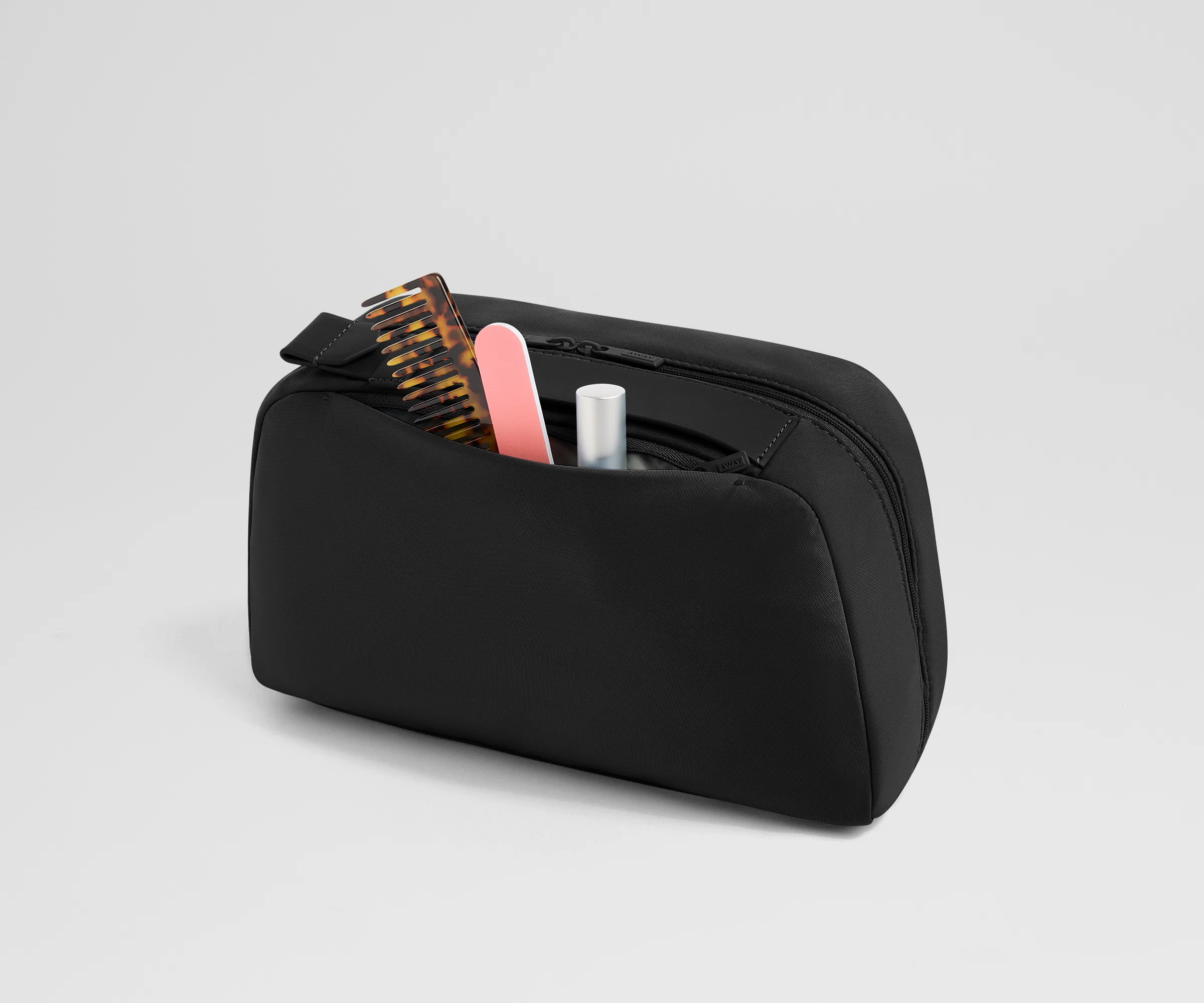 Large Toiletry Bag in Jet Black - Image 5