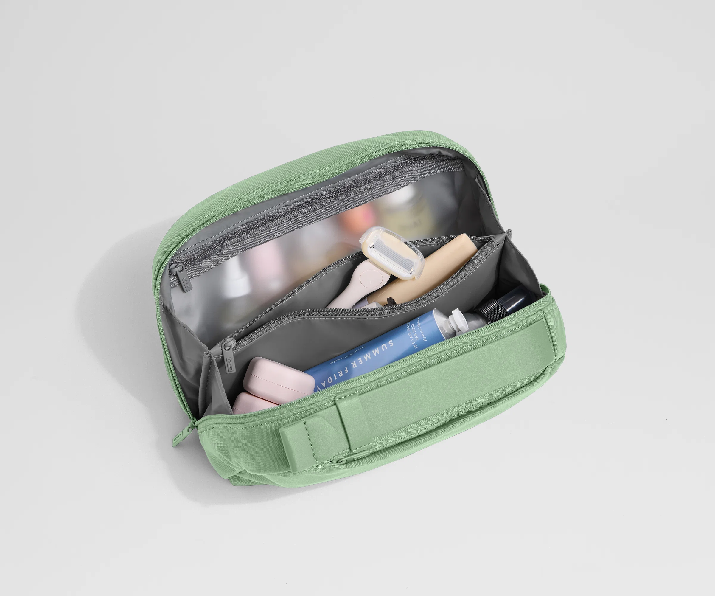 Large Toiletry Bag in Sea Green - Image 3