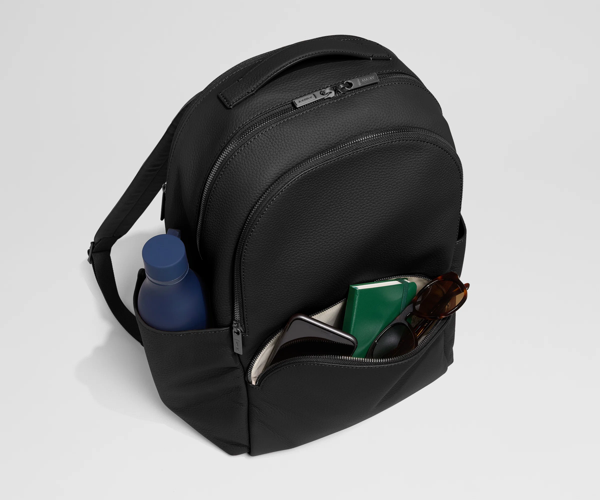 Leather Backpack in Jet Black - Image 4