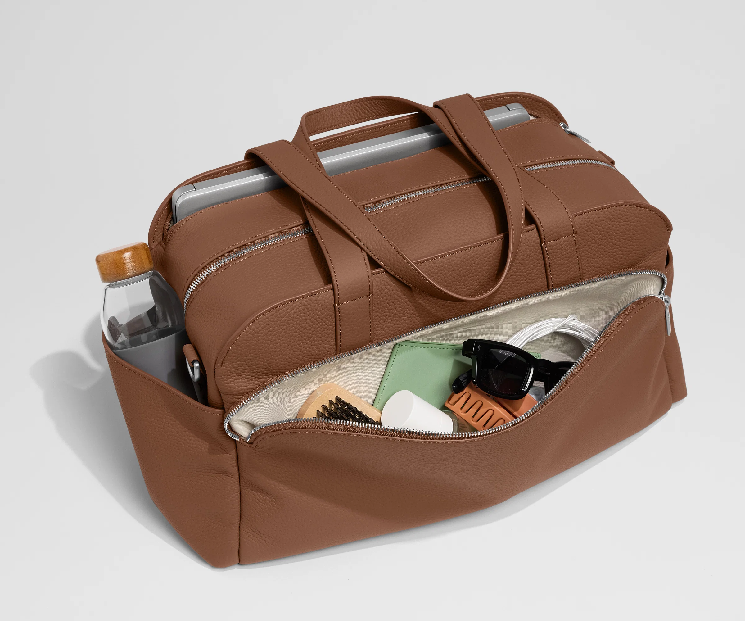 Leather Duffle in Saddle Brown - Image 3