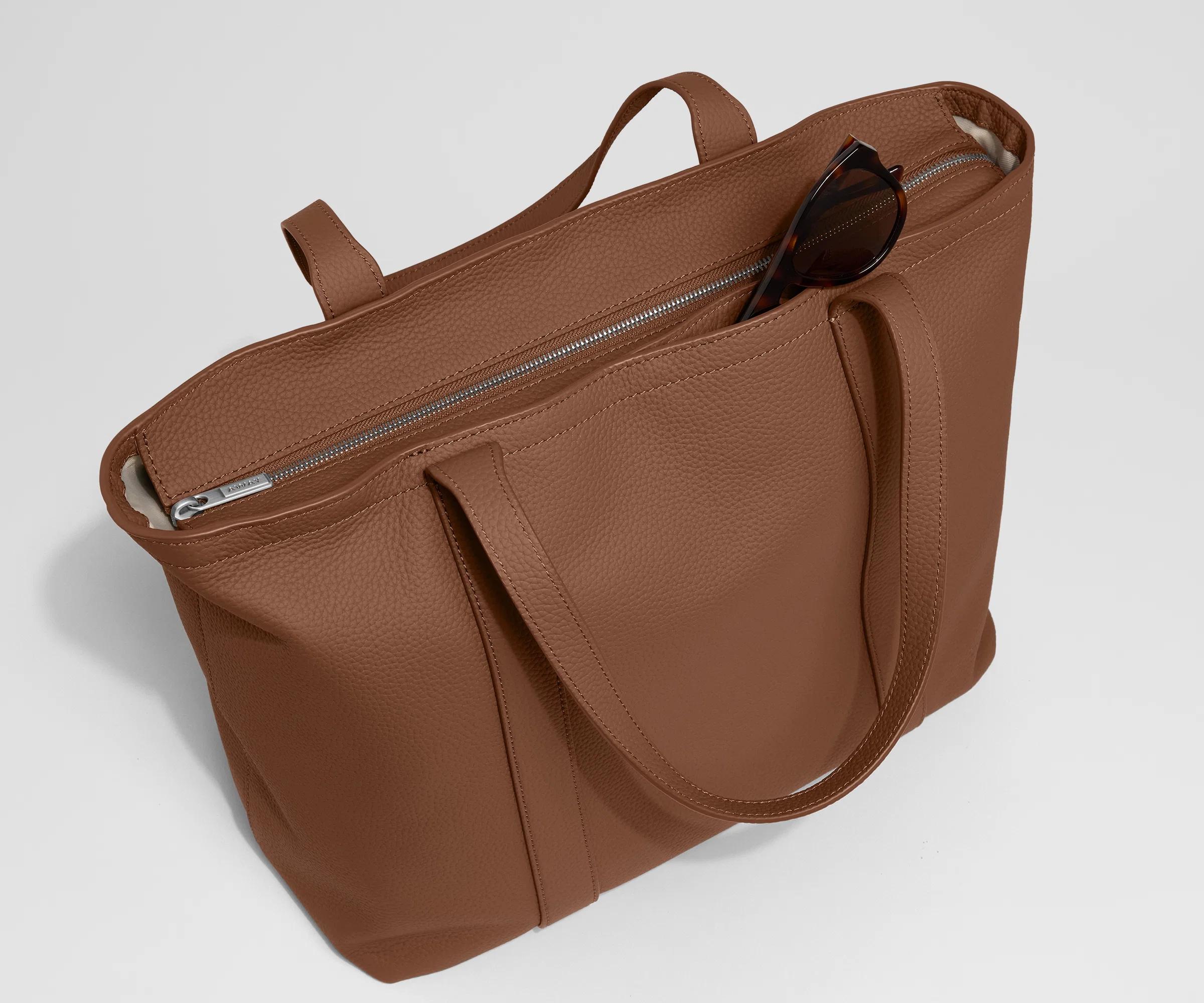 Leather Tote in Saddle Brown - Image 4