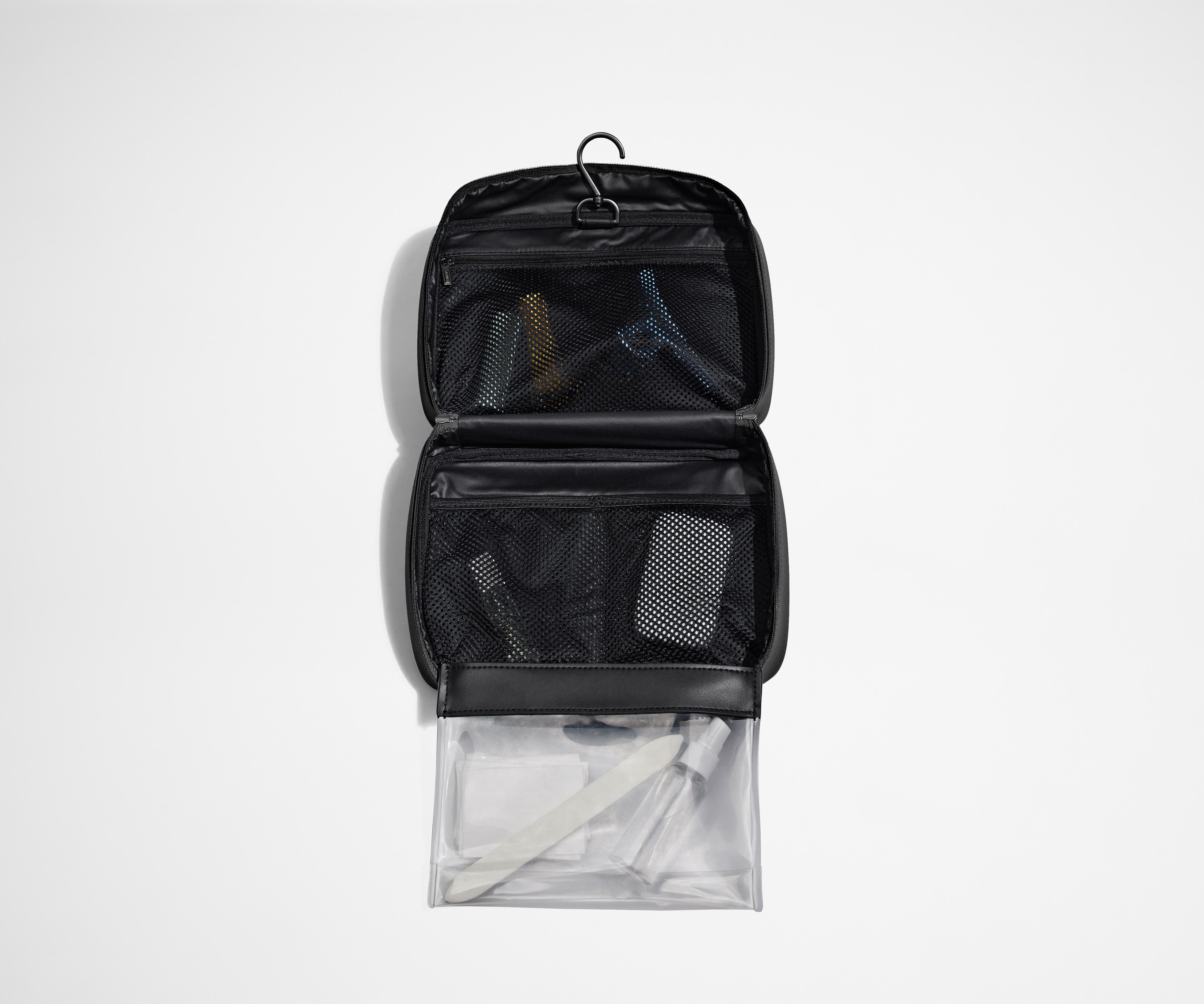 The Hanging Toiletry Bag in Jet Black - Image 3