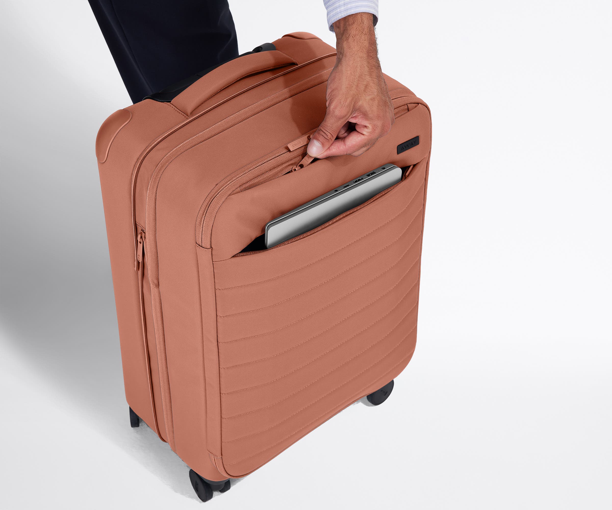 Softside Bigger Carry-On in Clay Pink - Image 6