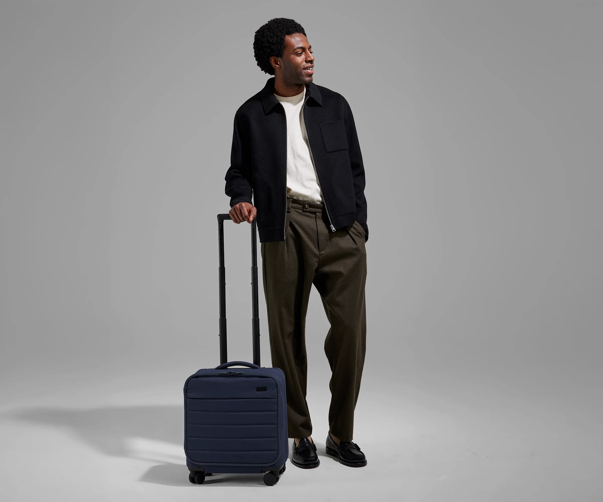 Softside Compact Carry-On in Navy Blue - Image 4