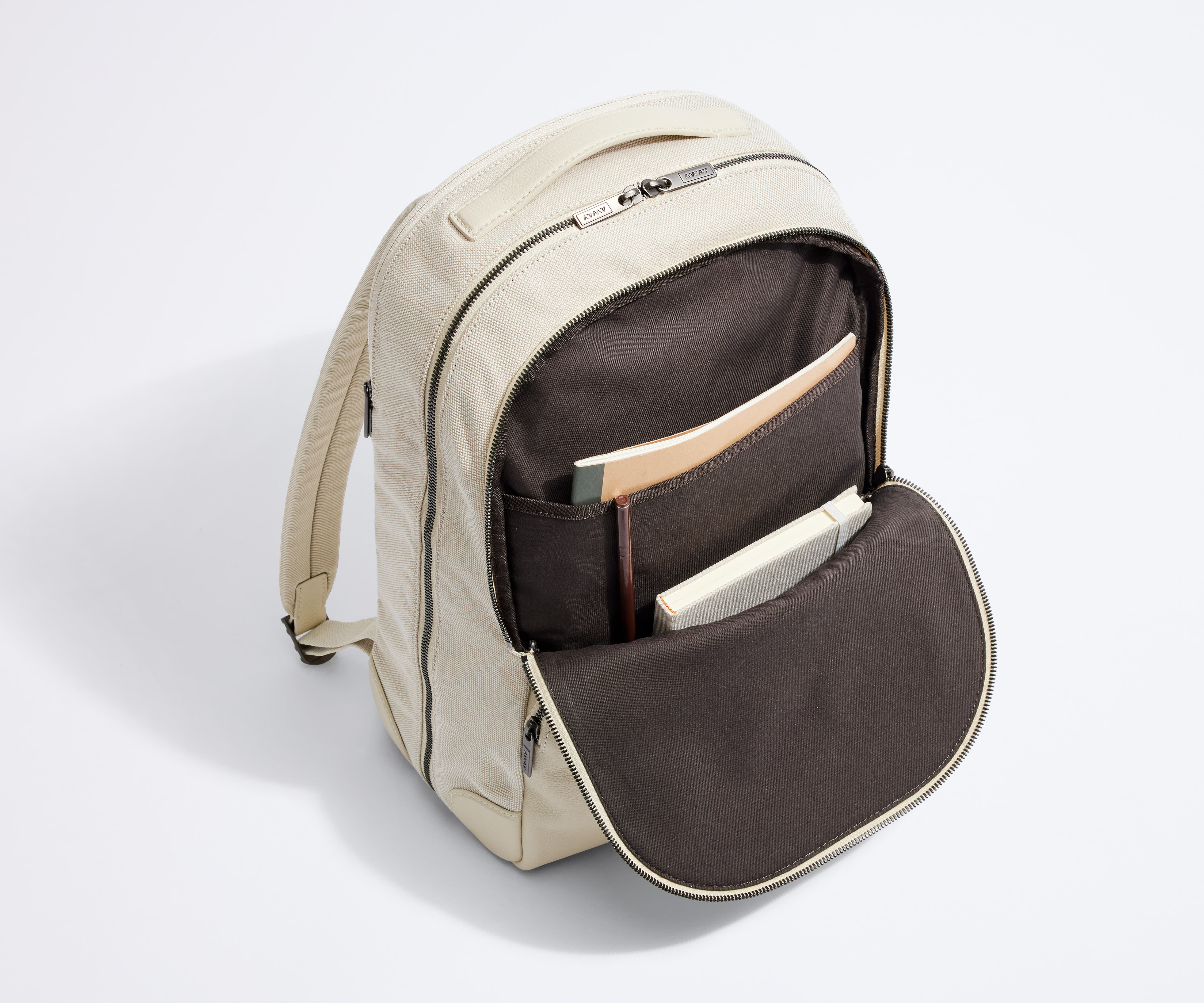 The Transit Leather Backpack in Cream White - Image 3
